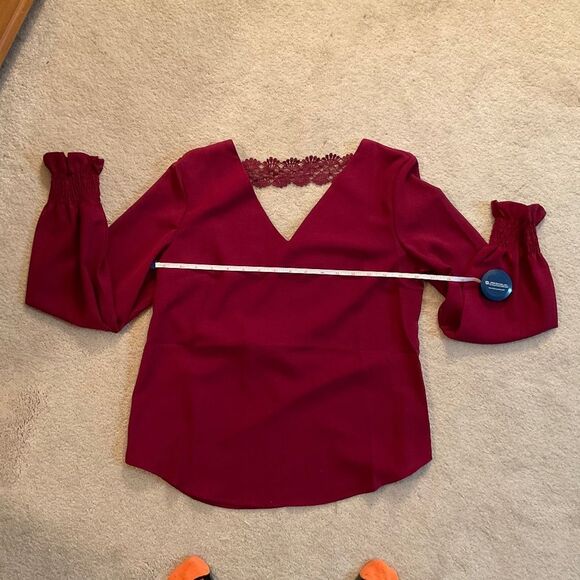 Avanova Women’s sexy backless blouse medium wine red - Picture 3 of 4